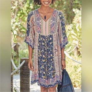 Sundance Blue and Cream Midi Dress